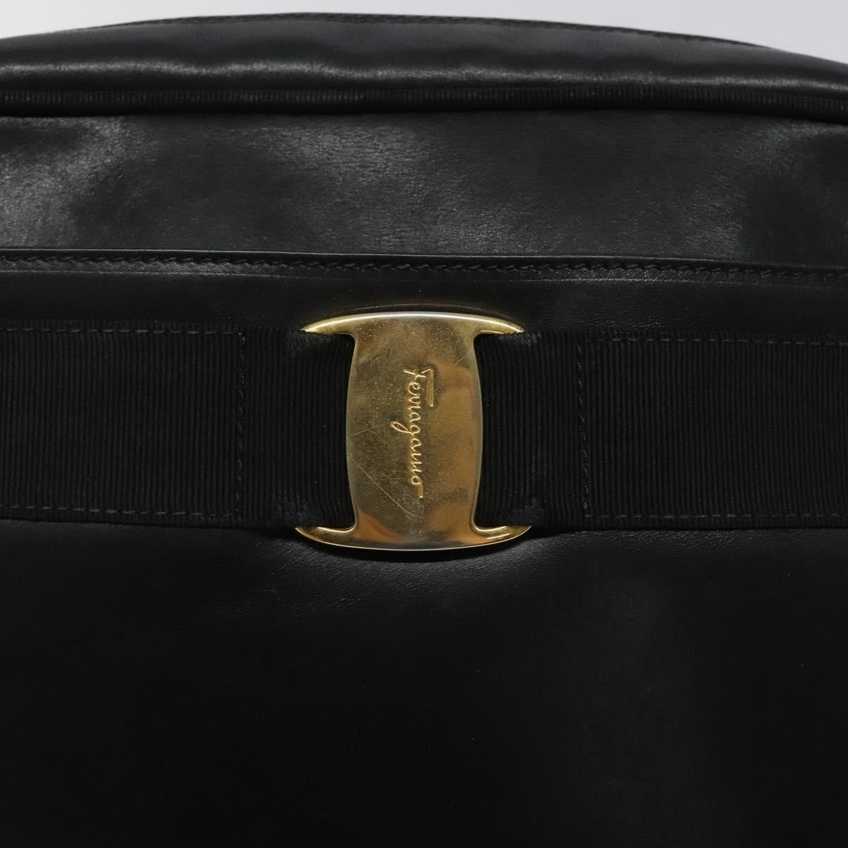 Salvatore Ferragamo Vara Bow Camera Leather Black Leather Shoulder Bag Bag (Pre-Owned)