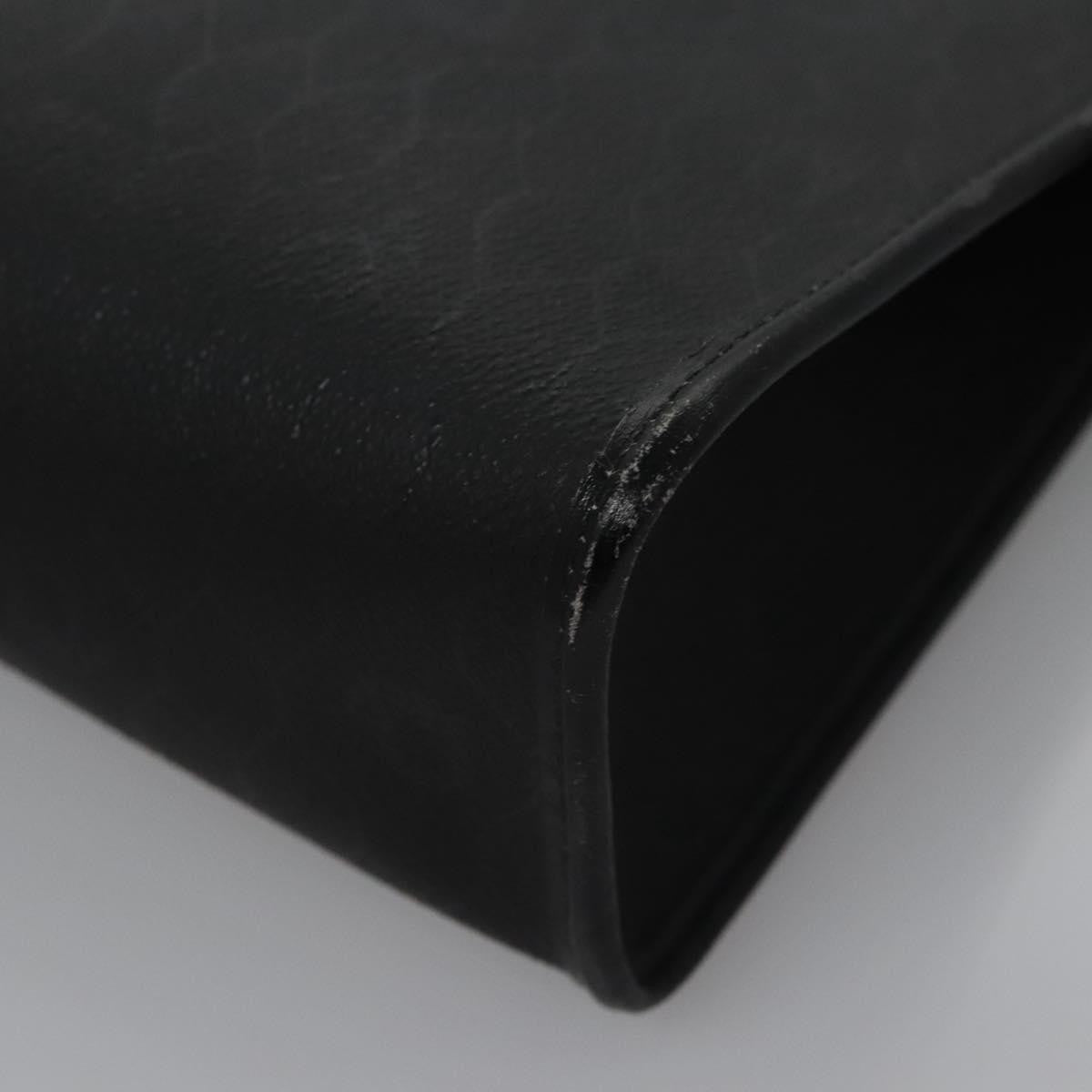 Christian Dior Vintage Honeycomb Zip Coated Canvas Black Canvas Clutche & Pouche Bag (Pre-Owned)