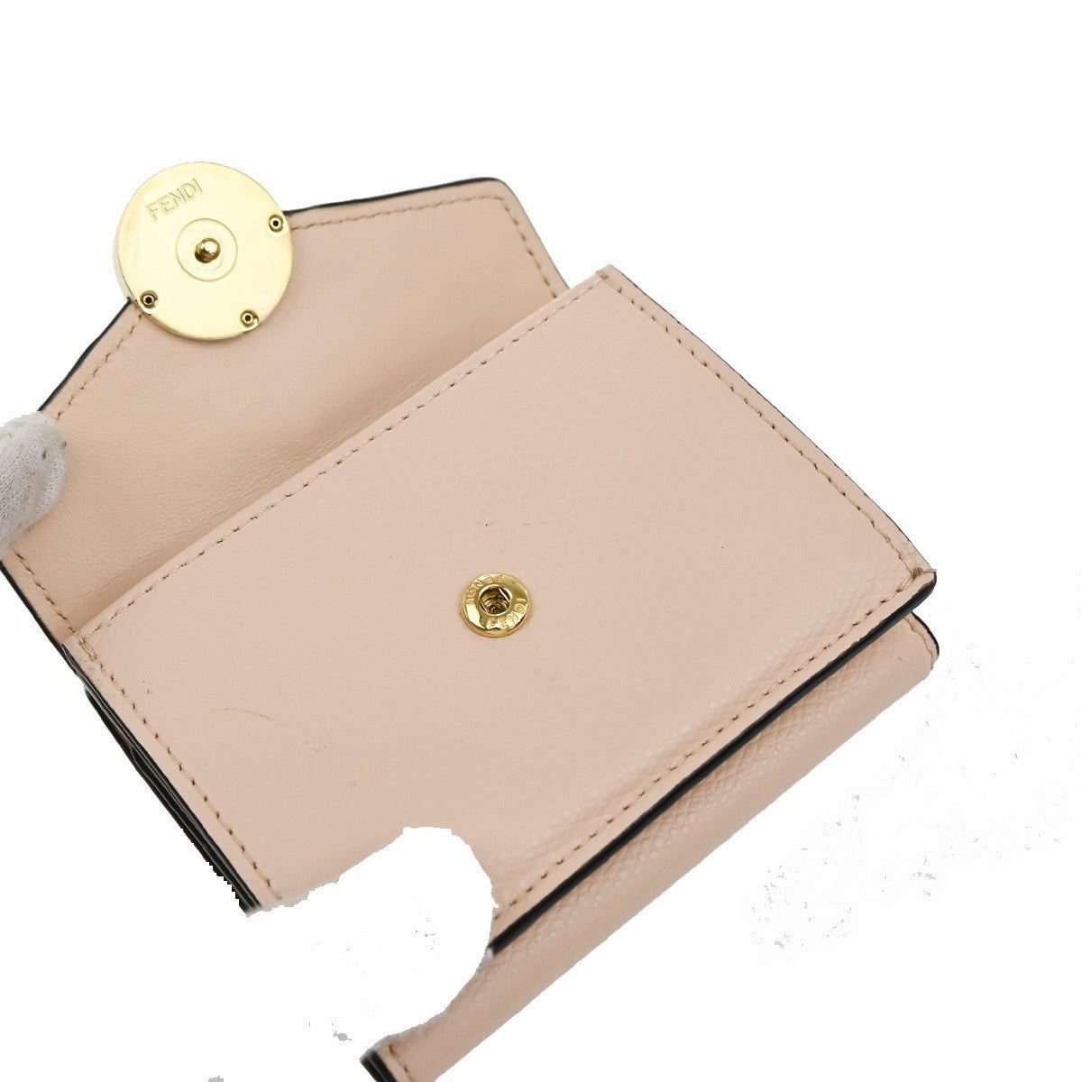 Fendi F Is Fendi Trifold Leather Pink Leather Wallets Accessory (Pre-Owned)
