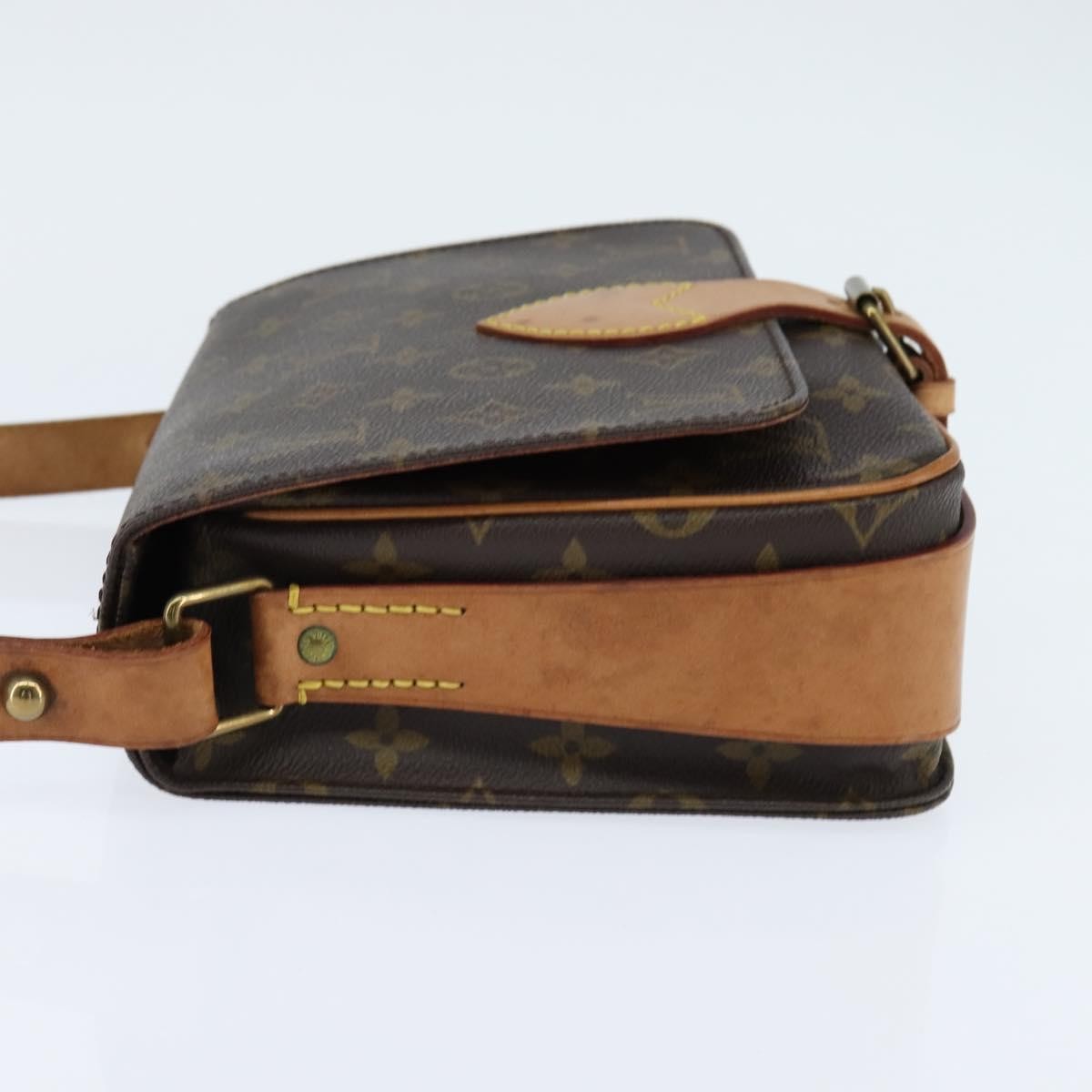 Louis Vuitton Cartouchiere Monogram Canvas Brown Canvas Shoulder Bag Bag (Pre-Owned)