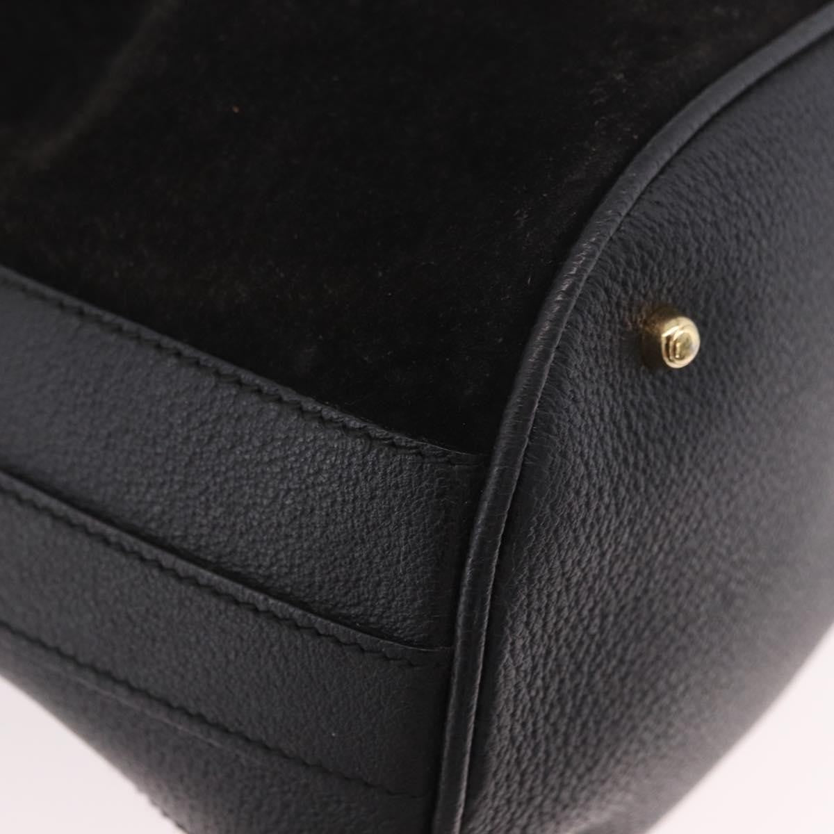 Gucci Vintage Bamboo Bucket Suede And Leather Black Suede Handbag (Pre-Owned)