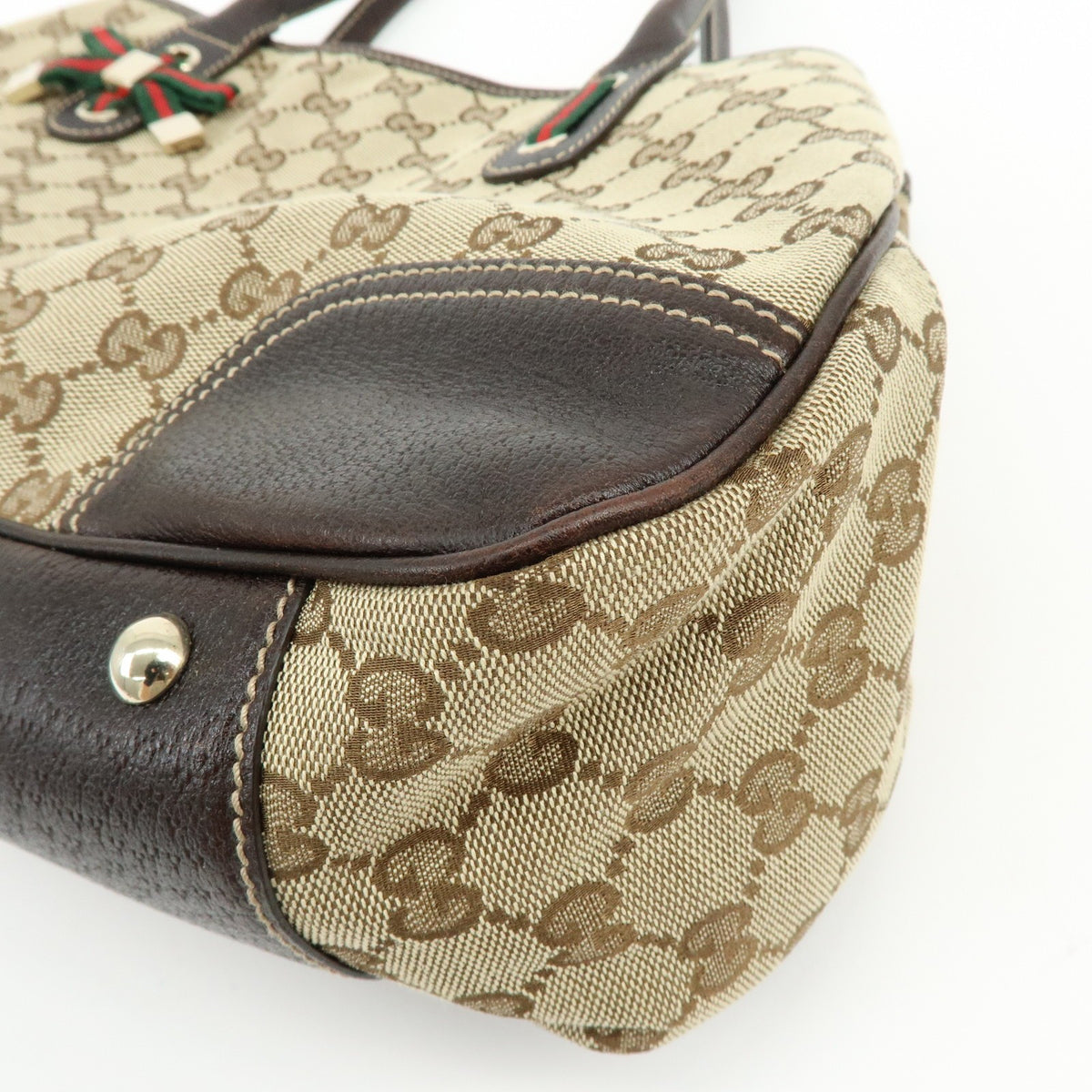 Gucci Princy Gg Canvas Beige Canvas Tote Bag Bag (Pre-Owned)