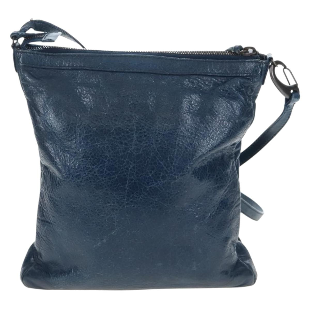 Balenciaga Flat Crossbody Classic Studs Leather Navy Leather Crossbody Bag Bag (Pre-Owned)