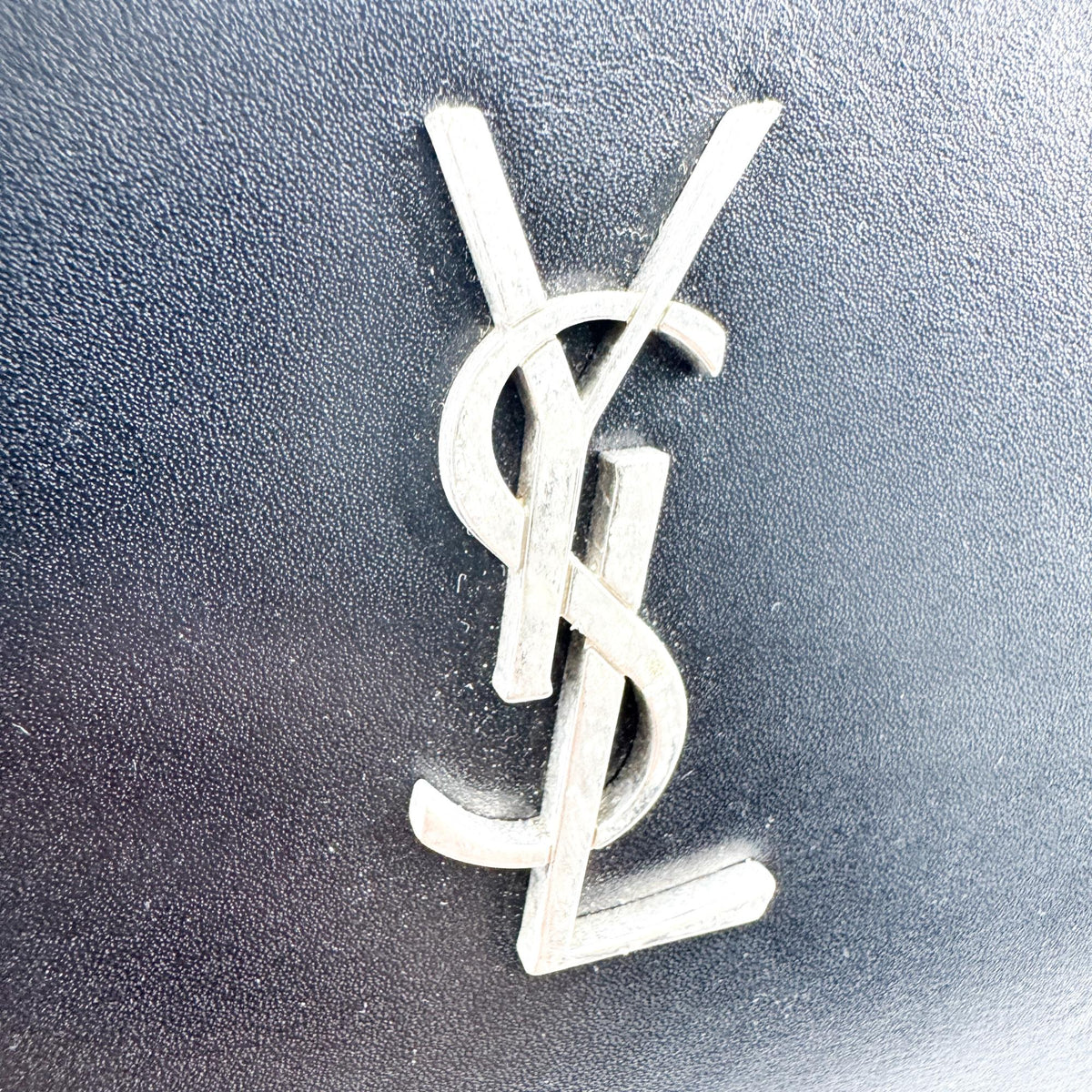 Saint Laurent Classic Monogram Wristlet Leather Black Calfskin Clutche & Pouche Bag (Pre-Owned)