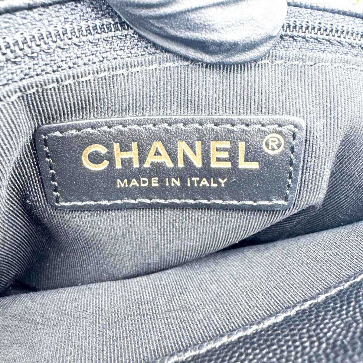 Chanel Flap With Chain Leather Black Calfskin Handbag (Pre-Owned)