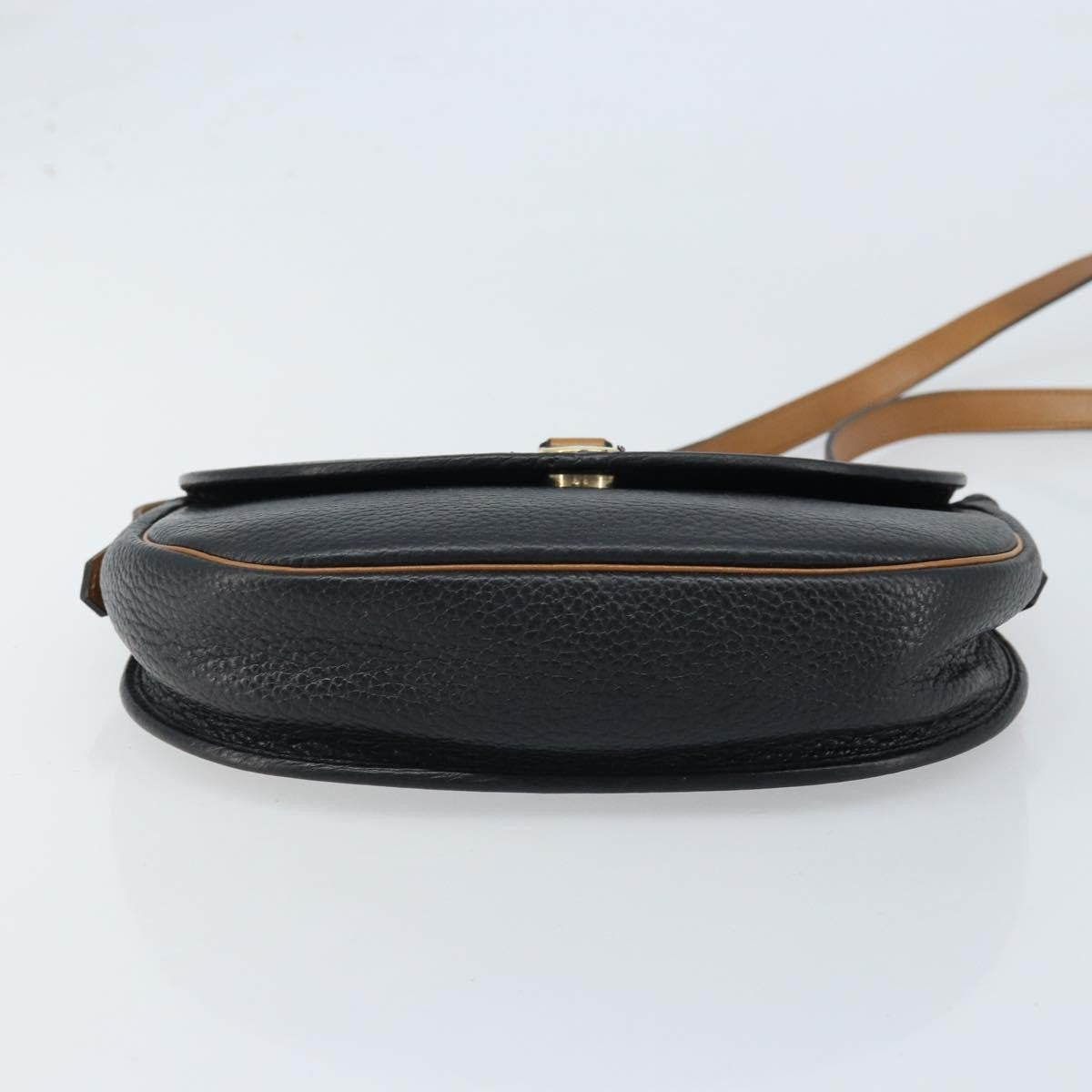 Christian Dior Vintage Cd Logo Leather Black Leather Shoulder Bag Bag (Pre-Owned)