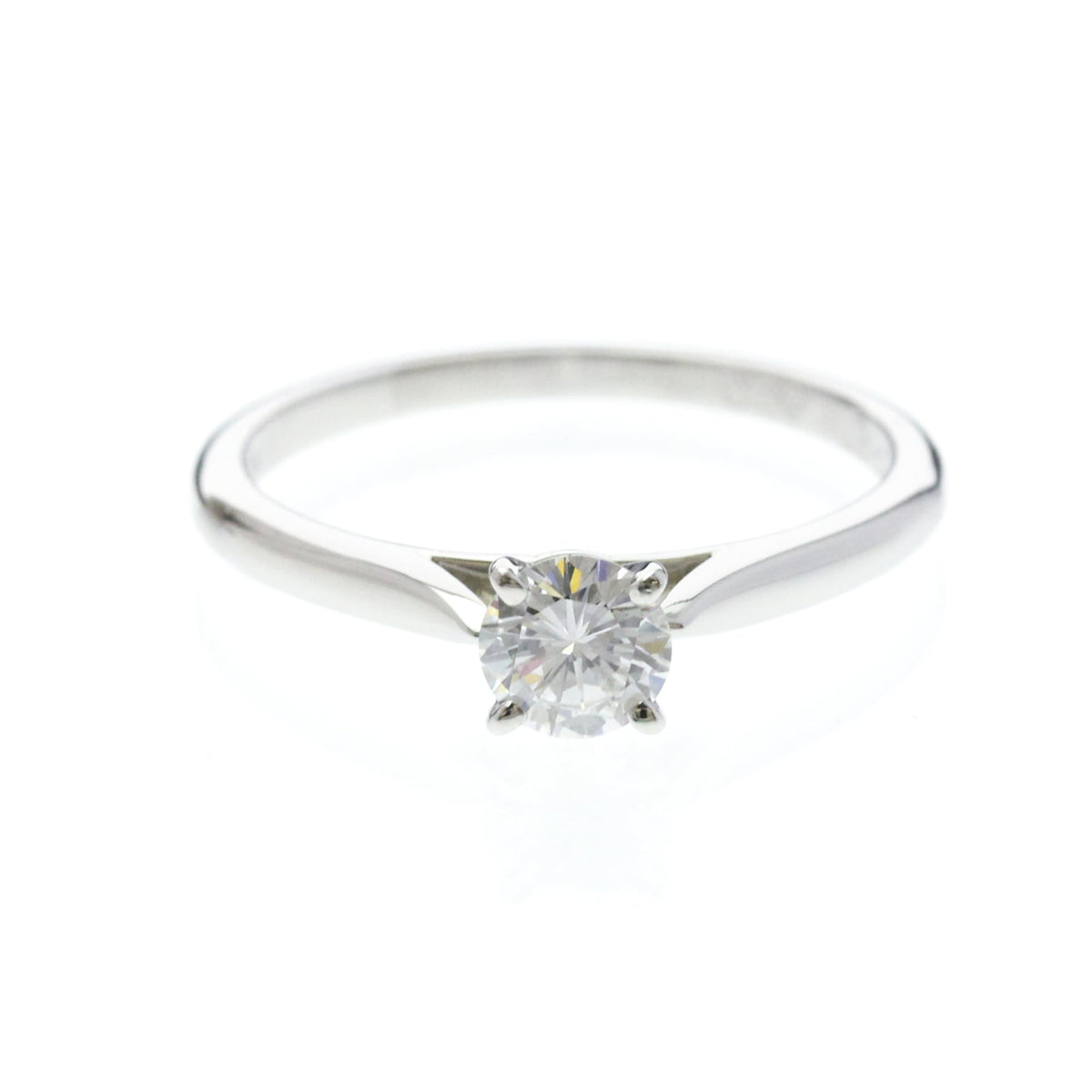 Cartier Solitaire 1895 Platinum With Rbc Diamond Silver Platinum Ring Jewelry (Pre-Owned)