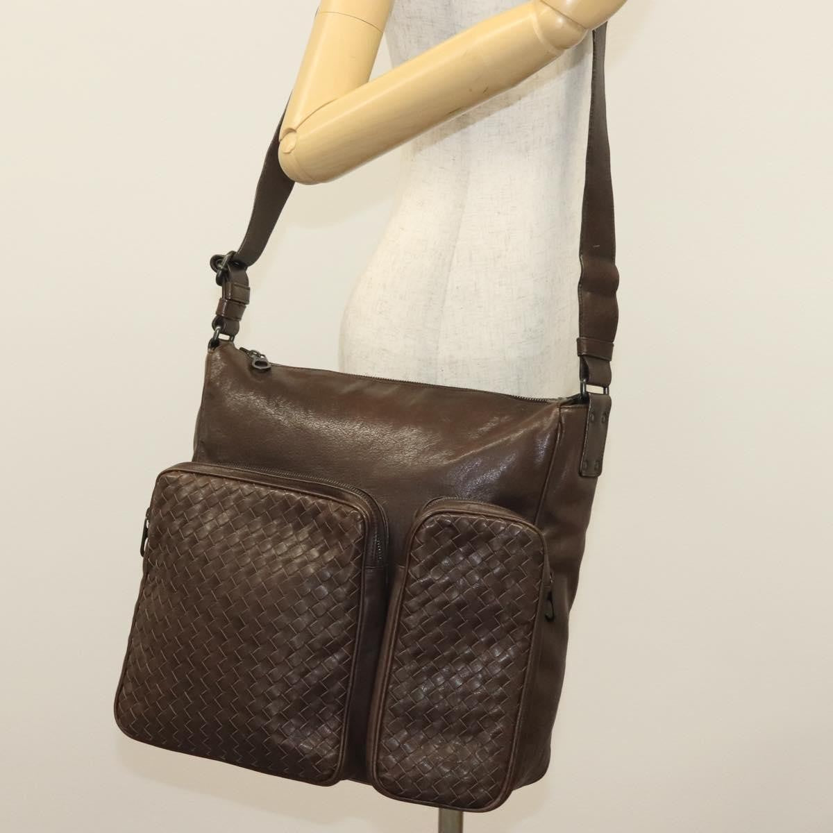 Bottega Veneta Intrecciato Shoulder Leather Brown Leather Shoulder Bag Bag (Pre-Owned)