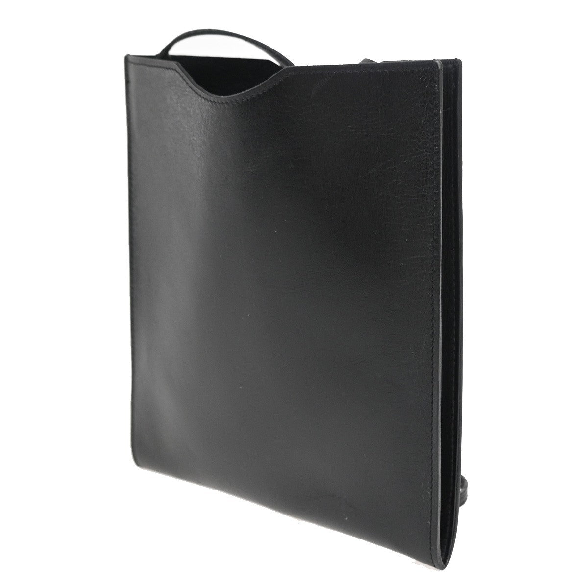 Hermes Onimaitou Pochette Box Calf Black Leather Clutche & Pouche Bag (Pre-Owned)