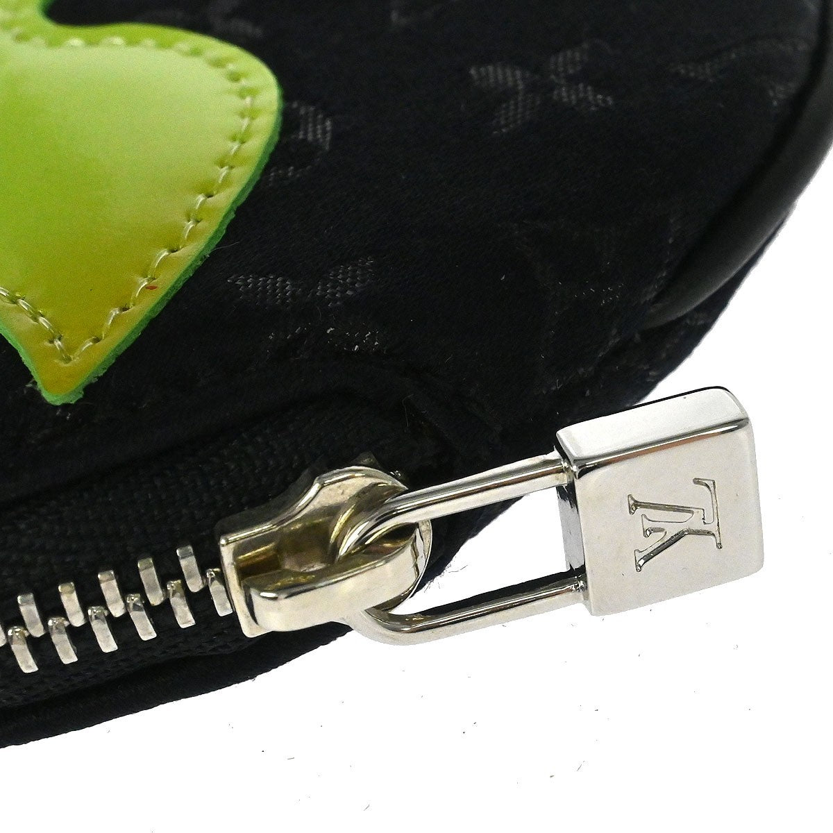 Louis Vuitton Round Coin Purse Limited Edition Monogram Silk Black Leather Wallets Accessory (Pre-Owned)