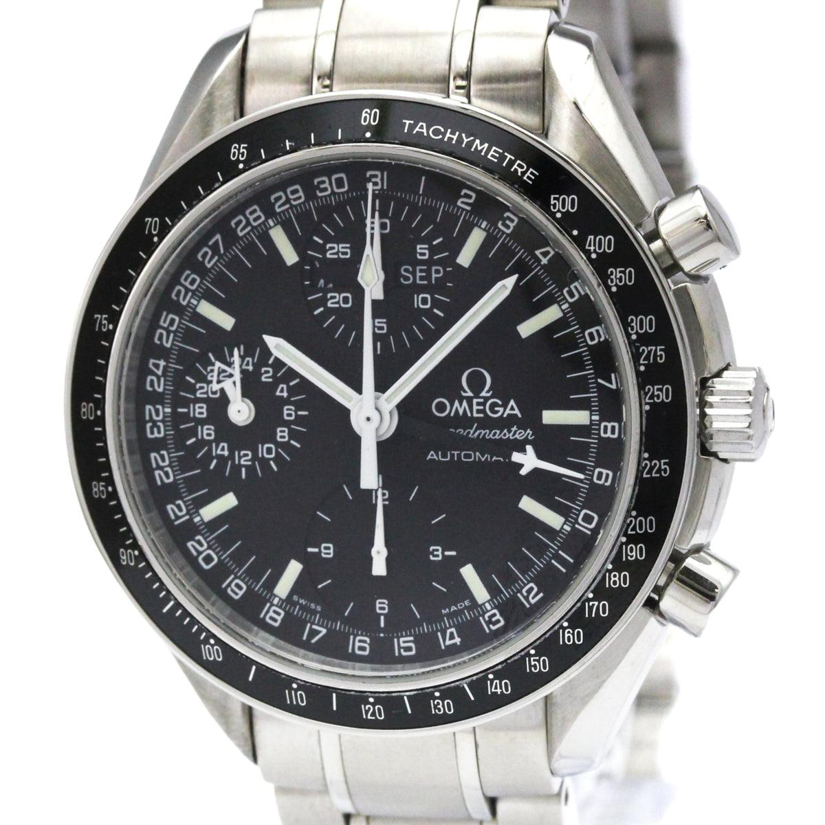 Omega Speedmaster Day-Date Chronograph Automatic Stainless Steel Watch (Pre-Owned)
