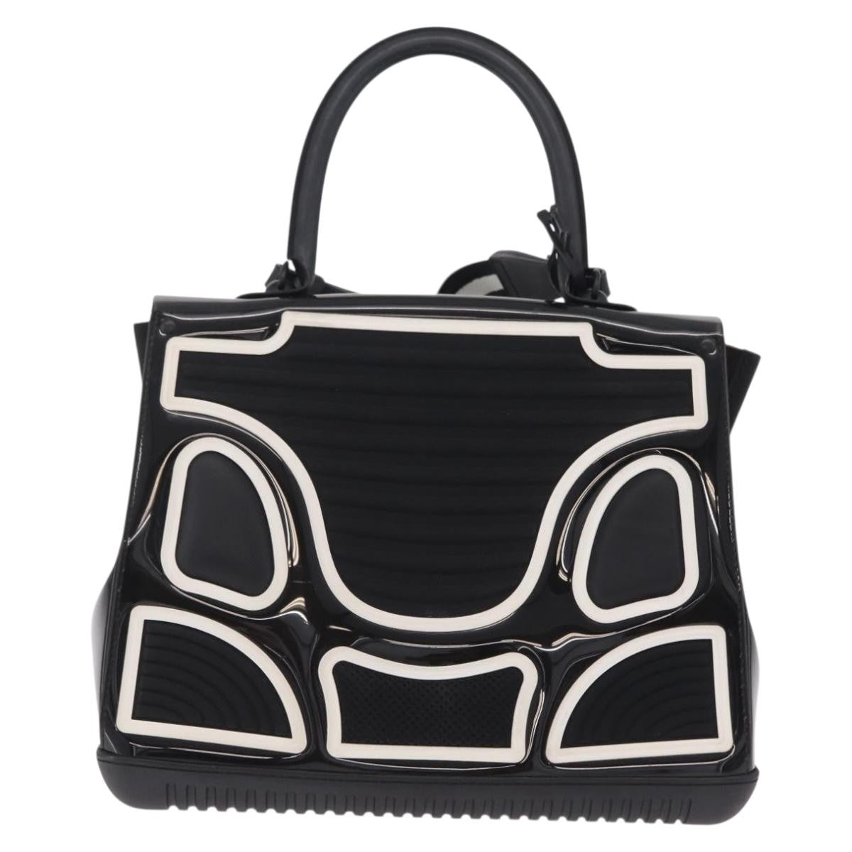 Delvaux Champion Brillant Top Handle Pvc And Rubber Black Plastic Handbag (Pre-Owned)