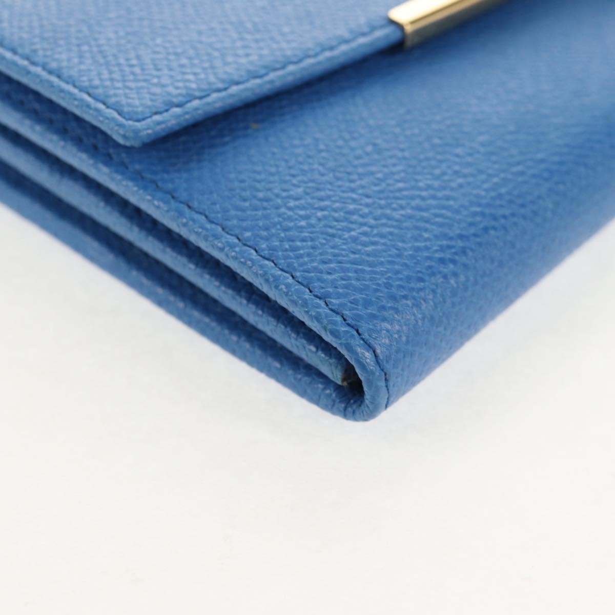 Salvatore Ferragamo Gancini Flap Continental Leather Blue Leather Wallets Accessory (Pre-Owned)