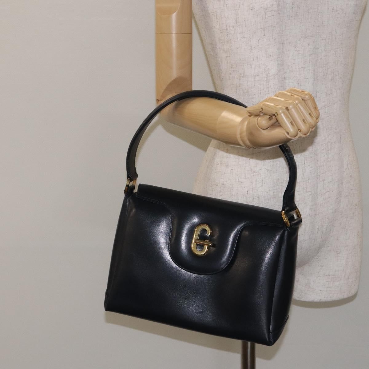 Gucci Vintage Leather Navy Leather Handbag (Pre-Owned)