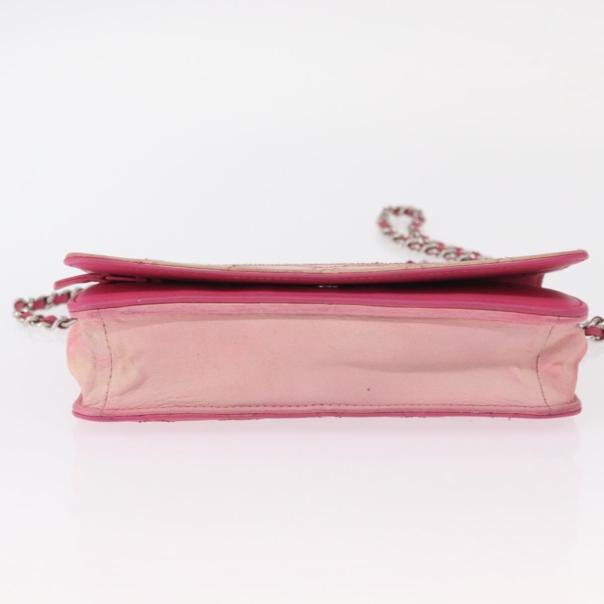 Chanel Wallet On Chain Quilted Ombre Lambskin Pink Leather Crossbody Bag Bag (Pre-Owned)