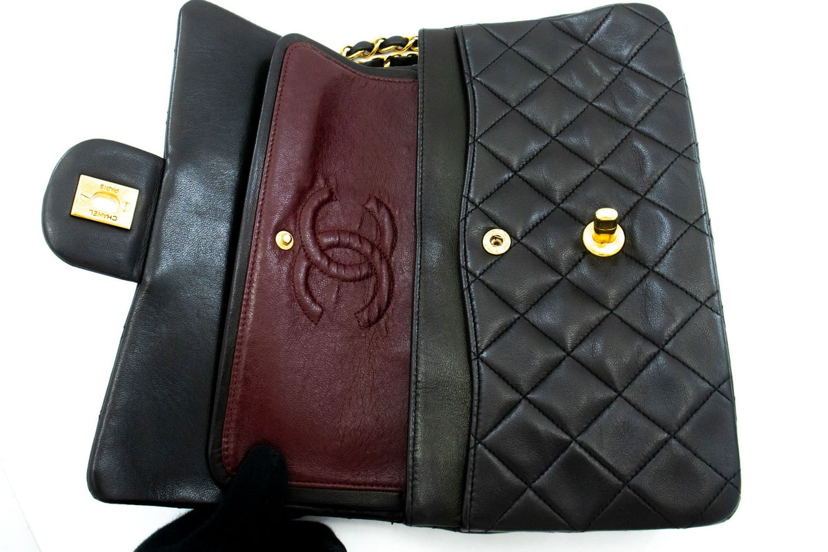 Chanel Cc Flap Quilted Classic Flap Motif Printed Nylon Black Leather Crossbody Bag Bag (Pre-Owned)