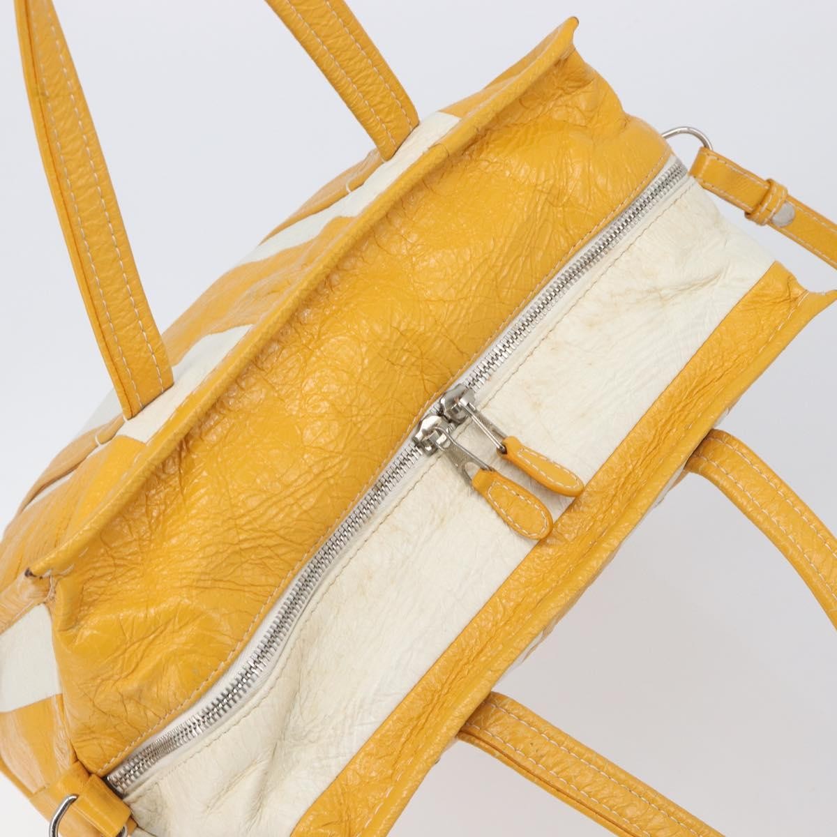 Balenciaga Bazar Leather Yellow Leather Tote Bag Bag (Pre-Owned)