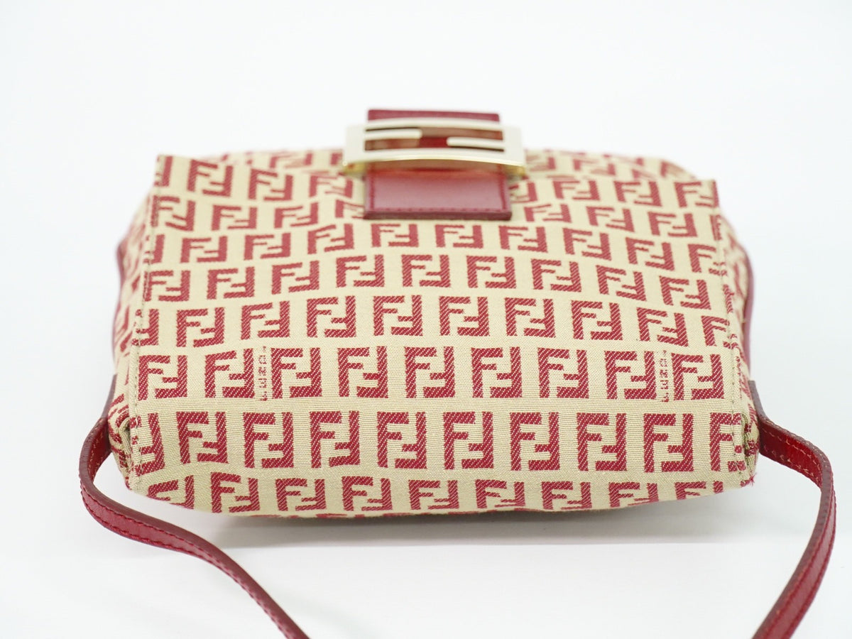 Fendi Vintage Flap Zucchino Coated Canvas Beige Canvas Crossbody Bag Bag (Pre-Owned)