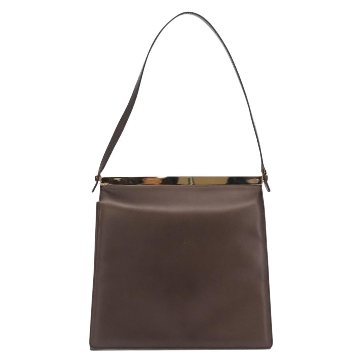 Gucci Vintage Leather Brown Leather Shoulder Bag Bag (Pre-Owned)