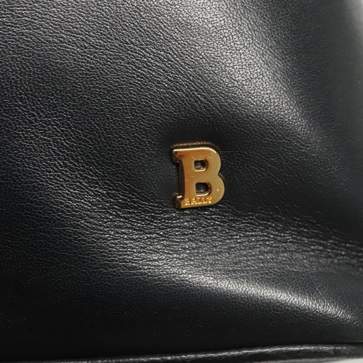 Bally Vintage Quilted Leather Navy Leather Shoulder Bag Bag (Pre-Owned)