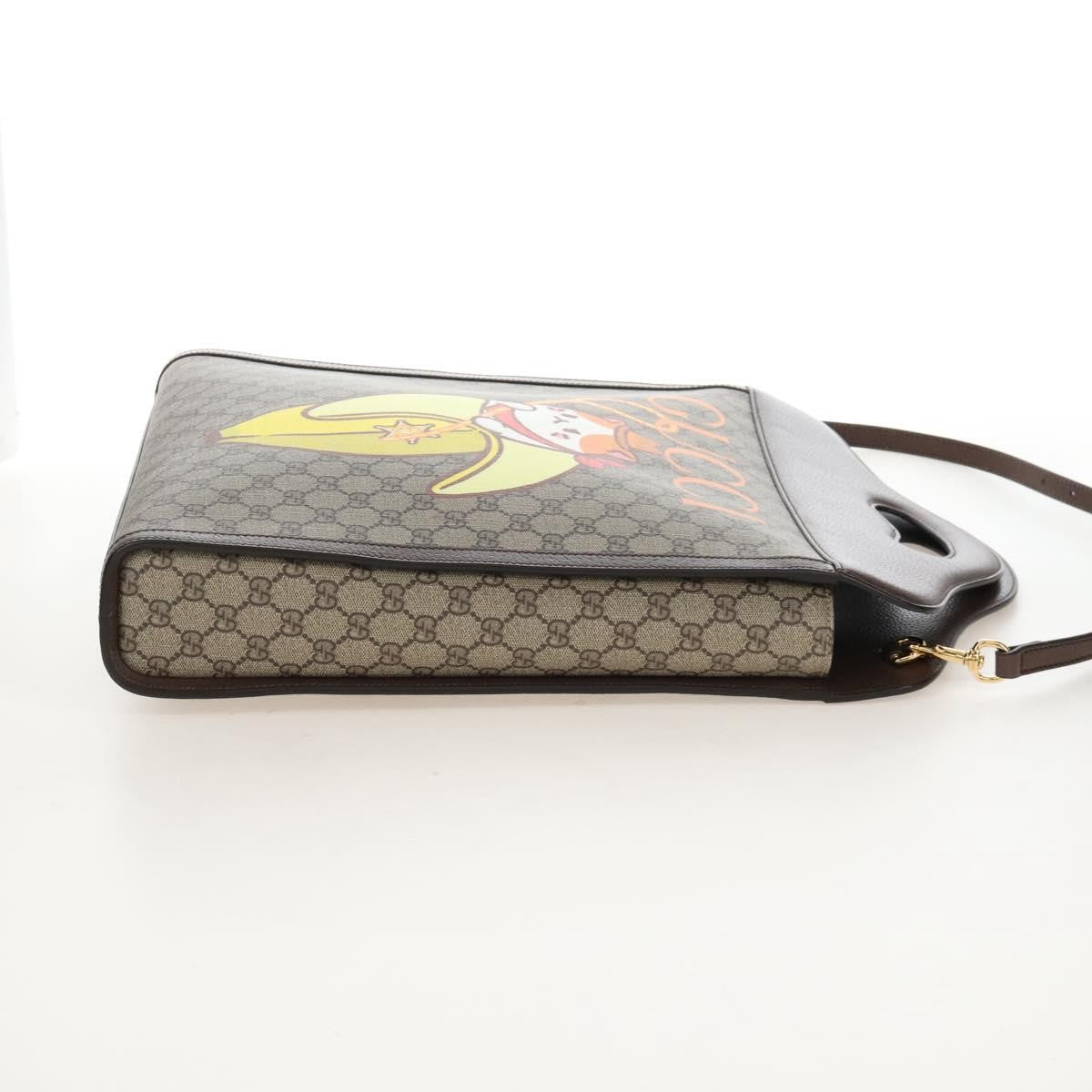 Gucci Cut Out Handle Printed Gg Coated Canvas Brown Canvas Tote Bag Bag (Pre-Owned)