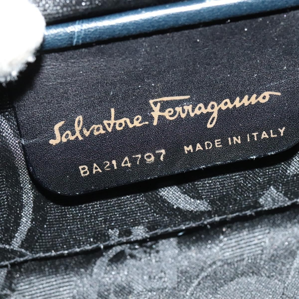 Salvatore Ferragamo Gancini Leather Black Leather Shoulder Bag Bag (Pre-Owned)