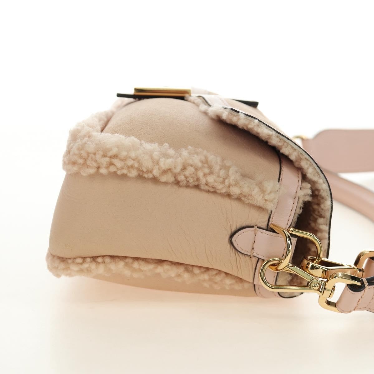 Fendi Mamma Baguette Zucca Canvas Beige Leather Shoulder Bag Bag (Pre-Owned)