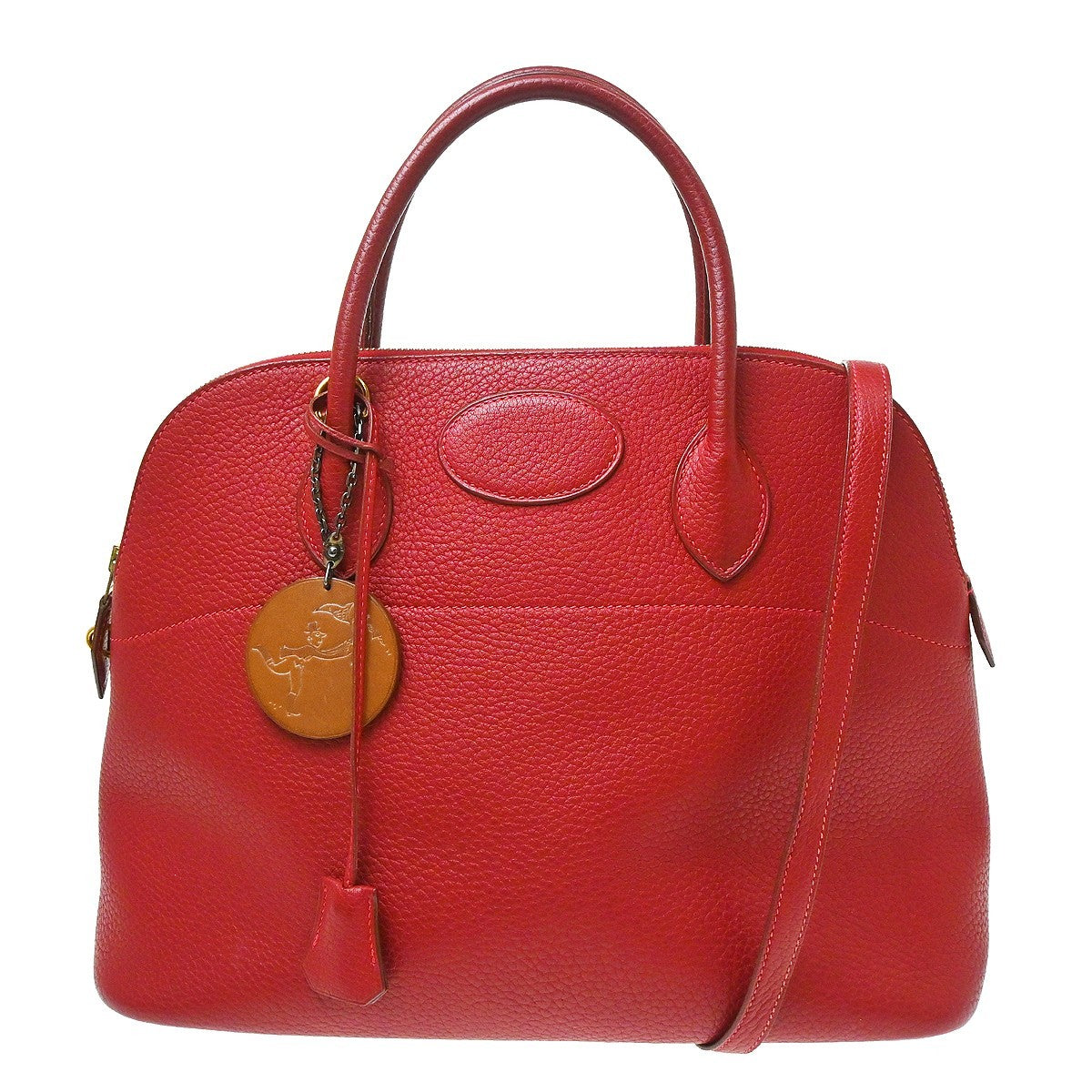 Hermes Bolide Clemence Red Leather Handbag (Pre-Owned)