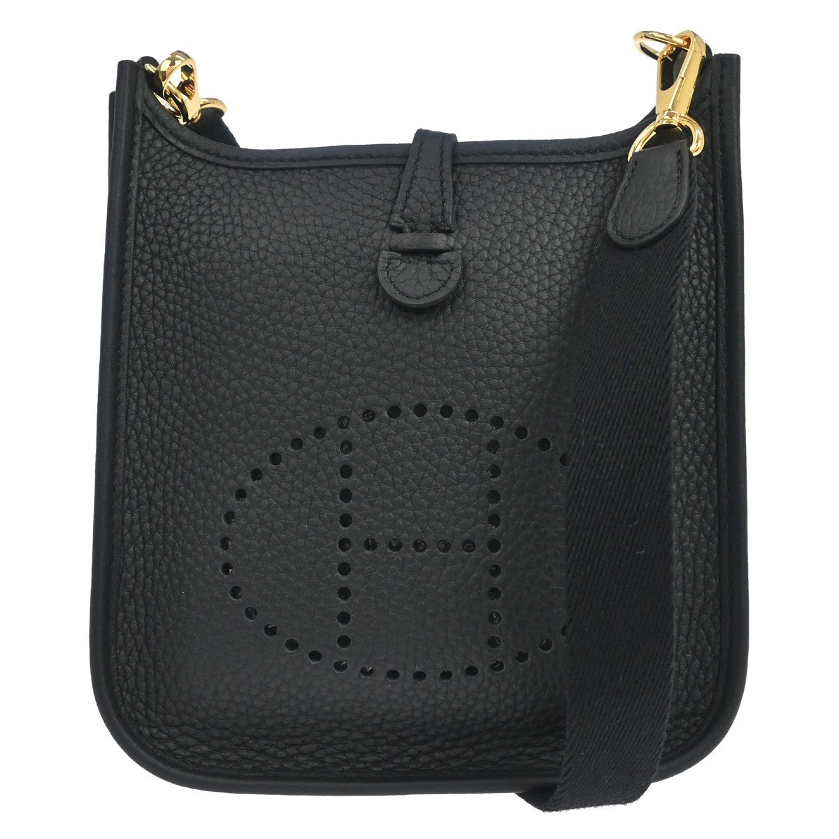 Hermes Evelyne Bag Gen Iii Clemence Black Leather Shoulder Bag Bag (Pre-Owned)
