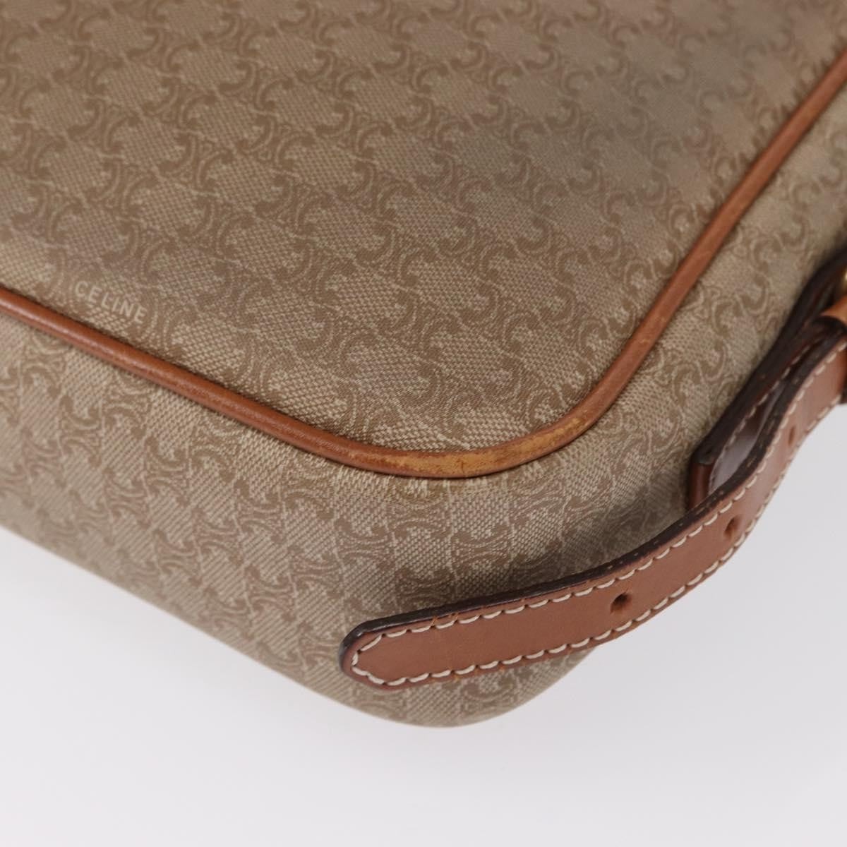Celine Vintage Macadam Canvas And Leather Beige Canvas Shoulder Bag Bag (Pre-Owned)