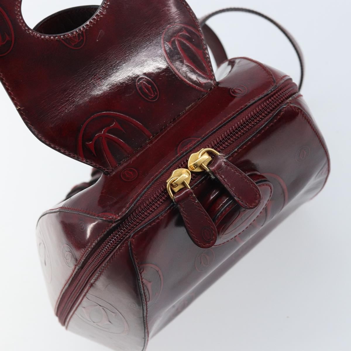 Cartier Happy Birthday Patent Leather Burgundy Patent_Leather Backpack Bag (Pre-Owned)