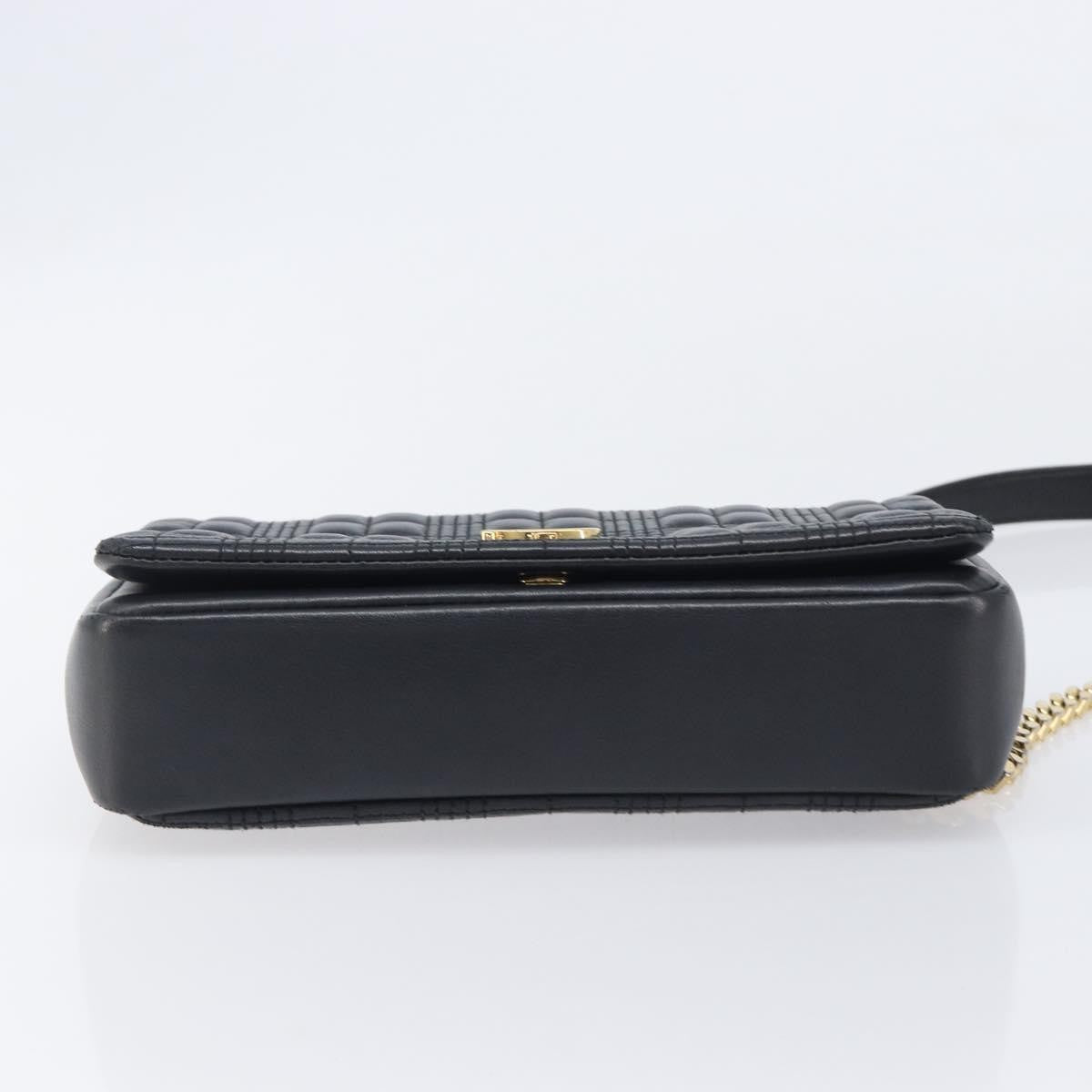 Burberry Lola Wallet On Chain Quilted Leather Black Leather Crossbody Bag Bag (Pre-Owned)