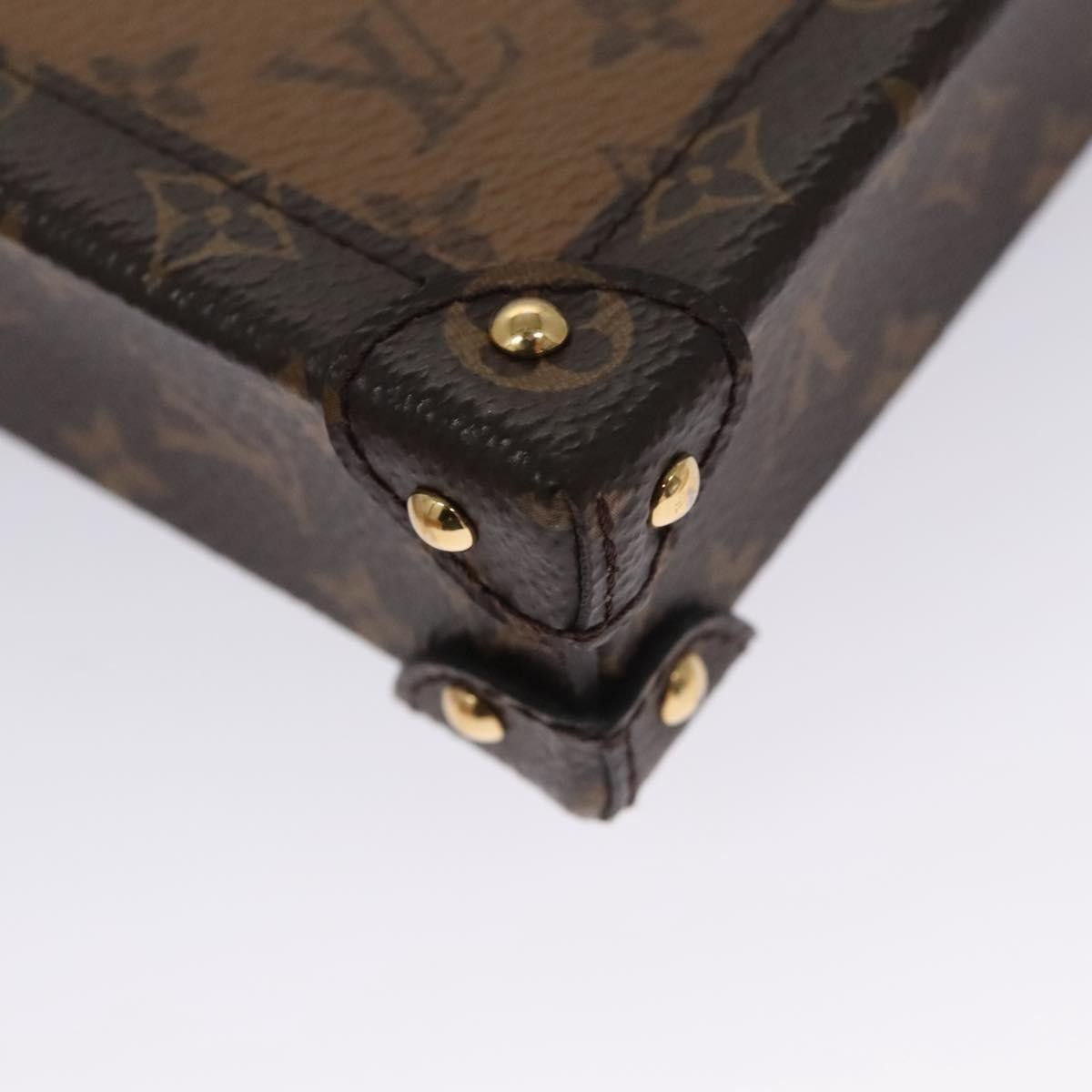 Louis Vuitton Vertical Trunk Pochette Reverse Monogram Canvas Brown Canvas Clutche & Pouche Bag (Pre-Owned)