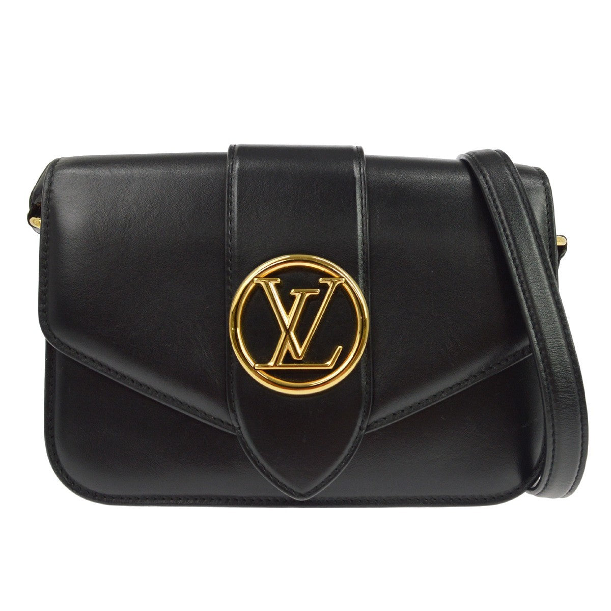 Louis Vuitton Lv Pont 9 Soft Leather Black Leather Shoulder Bag Bag (Pre-Owned)