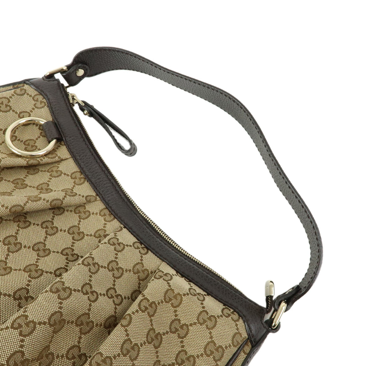 Gucci Sukey Hobo Gg Canvas With Leather Beige Canvas Shoulder Bag Bag (Pre-Owned)