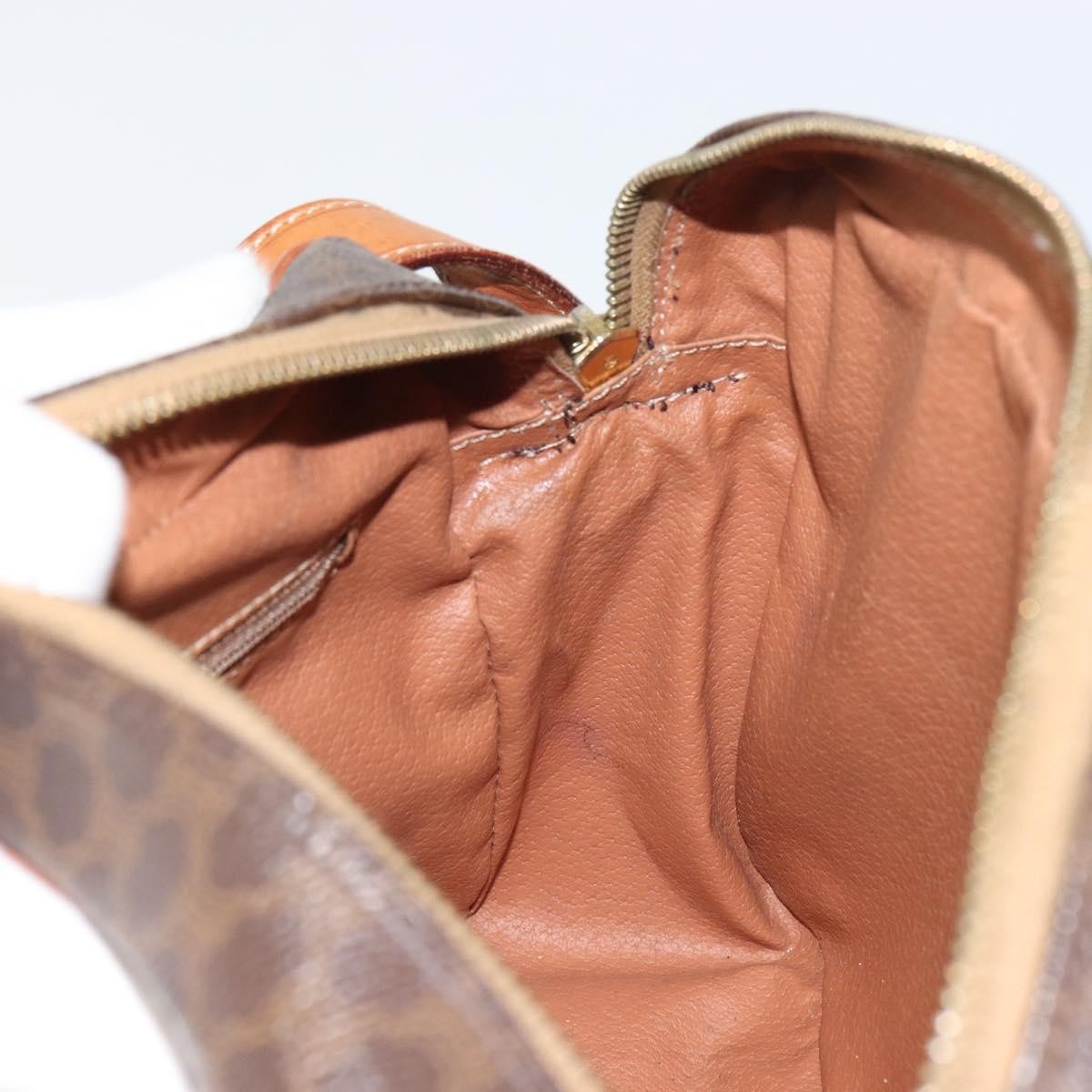 Celine Vintage Macadam Canvas And Leather Brown Canvas Shoulder Bag Bag (Pre-Owned)