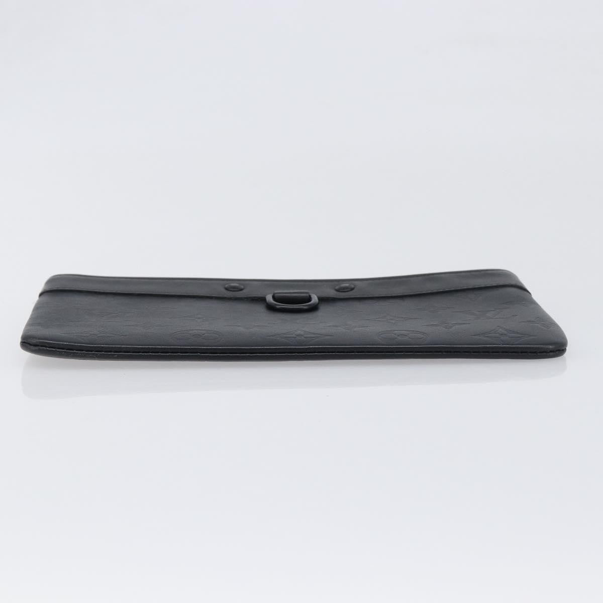 Louis Vuitton Discovery Pochette Monogram Shadow Leather Black Leather Clutche & Pouche Bag (Pre-Owned)