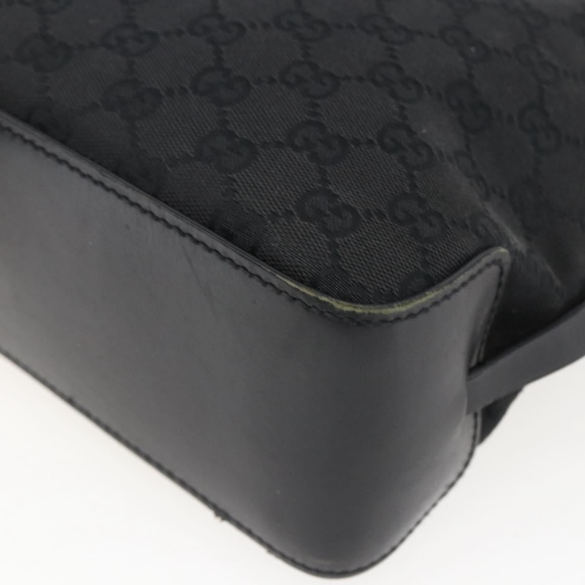 Gucci Belted Bucket Tote Gg Canvas With Leather Black Canvas Tote Bag Bag (Pre-Owned)