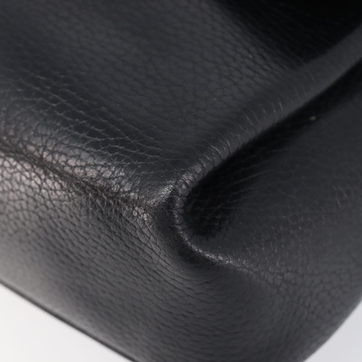 Celine Vintage Circle Logo Leather Black Leather Crossbody Bag Bag (Pre-Owned)
