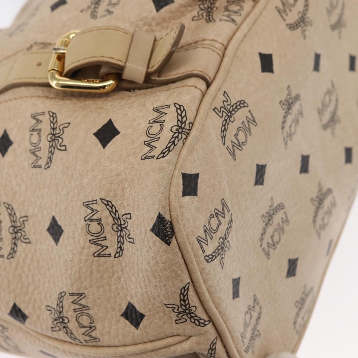 MCM Vintage Visetos Canvas Beige Pvc Tote Bag Bag (Pre-Owned)