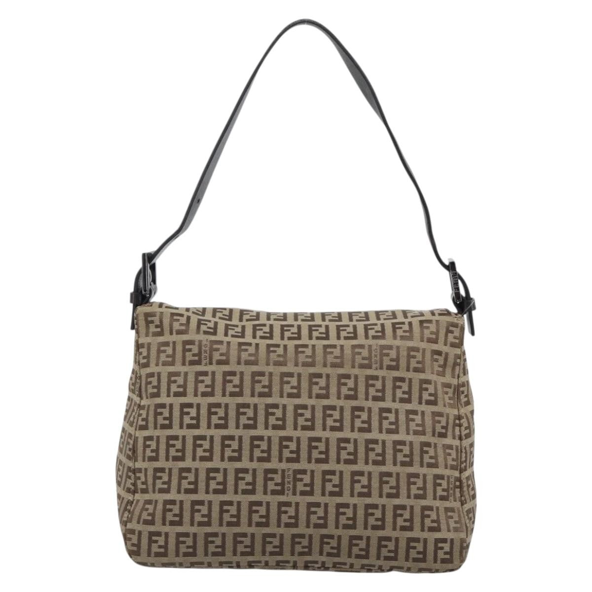 Fendi Mamma Baguette Canvas Beige Canvas Handbag (Pre-Owned)