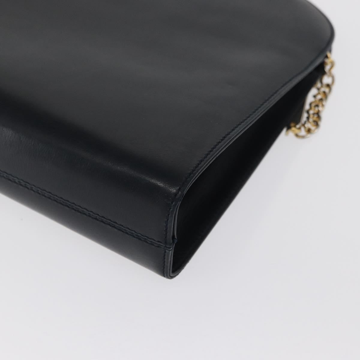 Salvatore Ferragamo Vintage Gancini Chain Leather Navy Leather Shoulder Bag Bag (Pre-Owned)