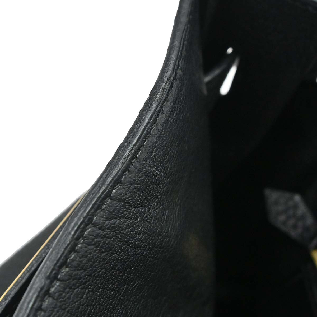 Hermes Birkin Black Togo With Gold Hardware Black Calfskin Handbag (Pre-Owned)