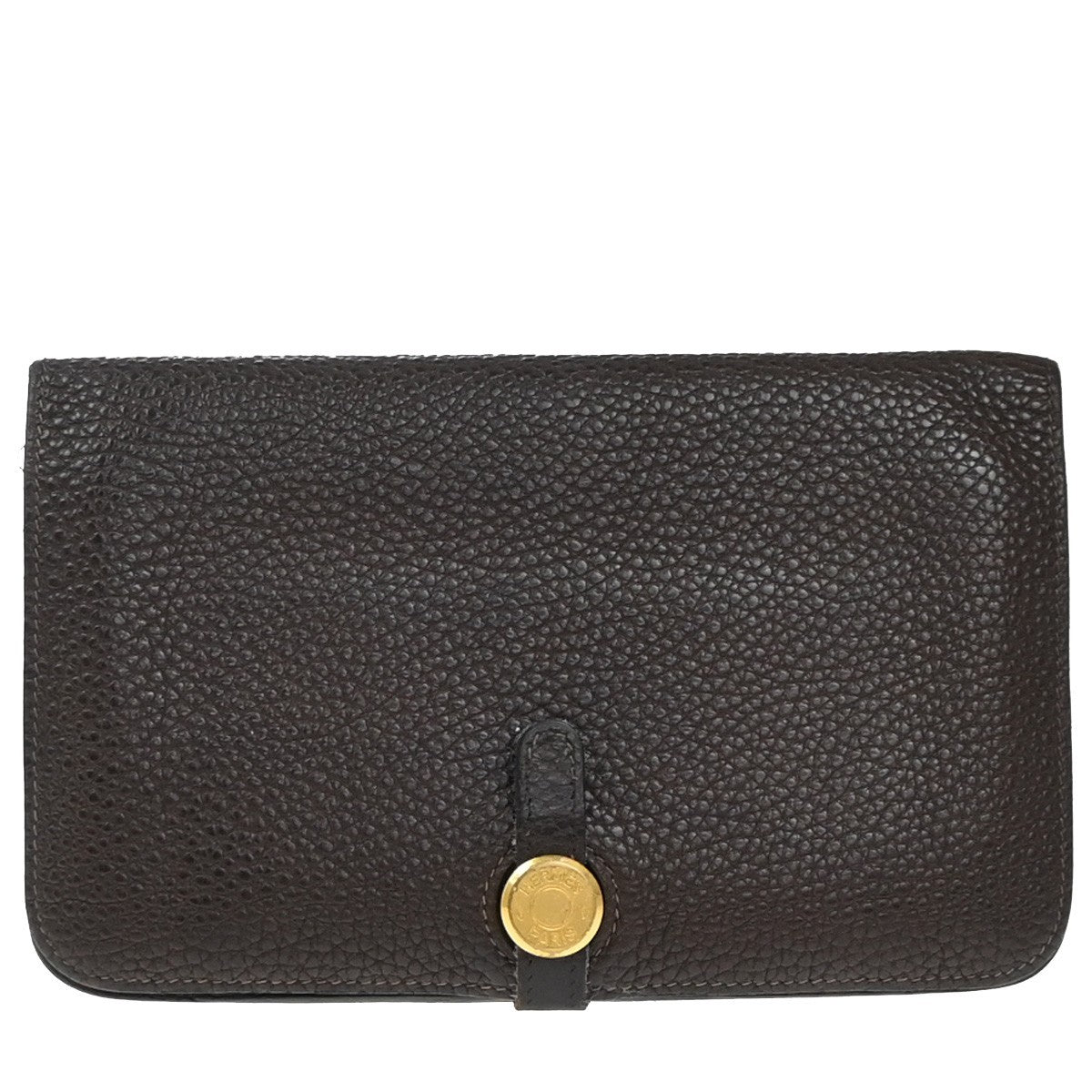 Hermes Dogon Compact Leather Brown Leather Wallets Accessory (Pre-Owned)