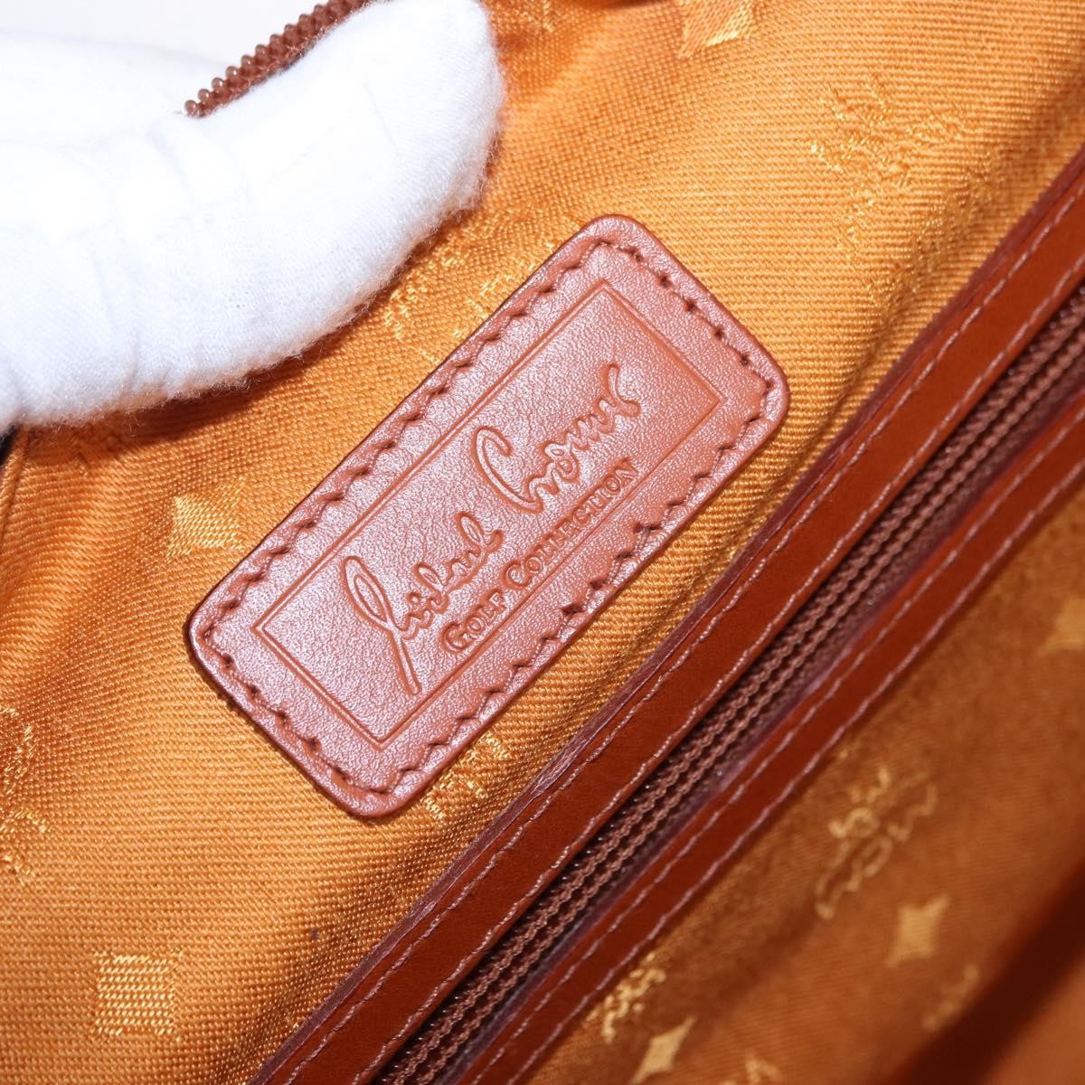 MCM Vicetos Logogram Boston Brown Leather Travel Bag Bag (Pre-Owned)