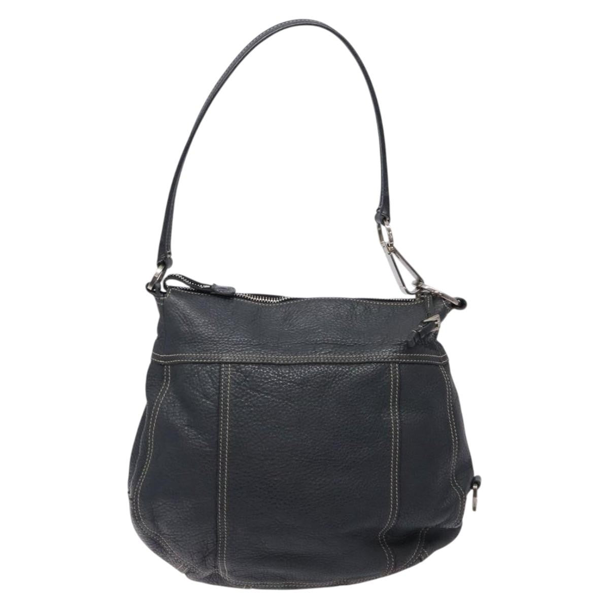 Prada Vintage Leather Navy Leather Shoulder Bag Bag (Pre-Owned)