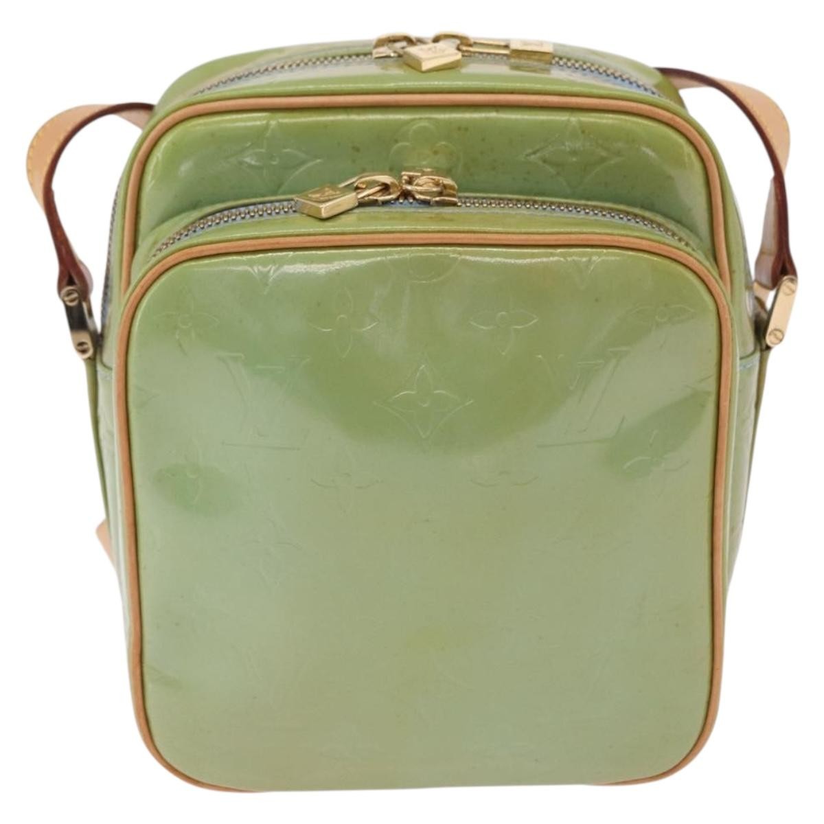 Louis Vuitton Wooster Monogram Vernis Green Patent_Leather Handbag (Pre-Owned)