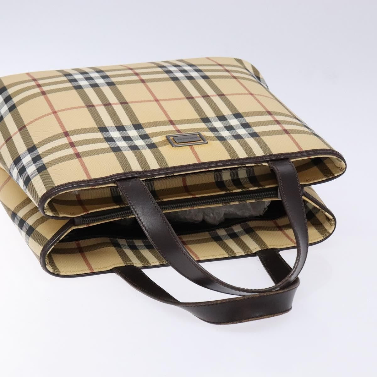 Burberry Vintage Vintage Check Coated Canvas Beige Canvas Tote Bag Bag (Pre-Owned)