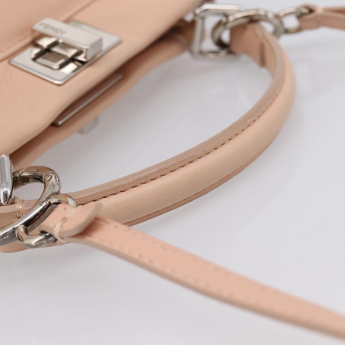 Fendi Rosebud Peekaboo Iconic Leather With Applique Pink Leather Handbag (Pre-Owned)