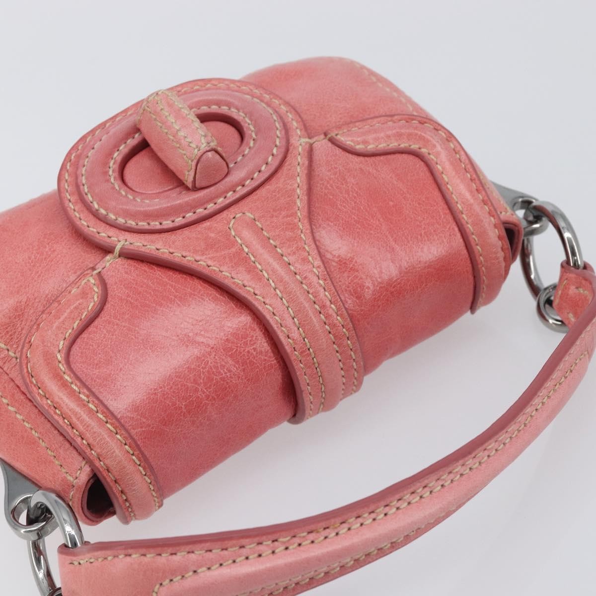 Prada Turnlock Flap Soft Calf Pink Leather Shoulder Bag Bag (Pre-Owned)